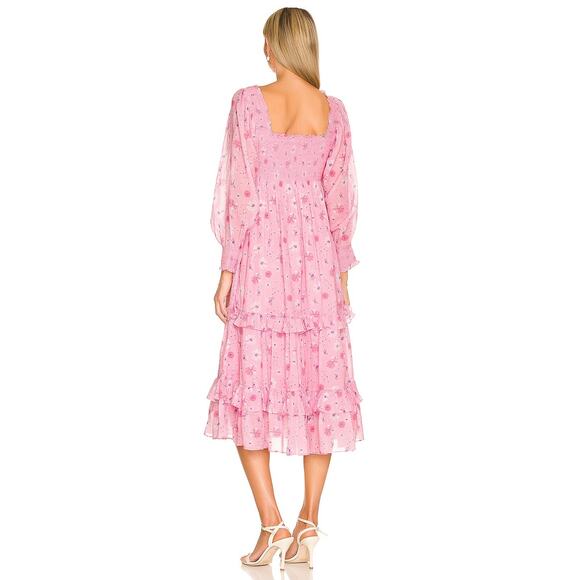 LoveShackFancy Miri Dress Pink Blaze - Picture 4 of 10